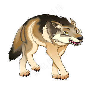 准备攻击的狼矢量素材