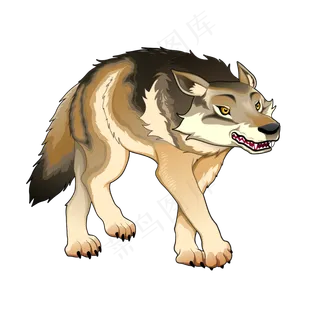 准备攻击的狼矢量素材