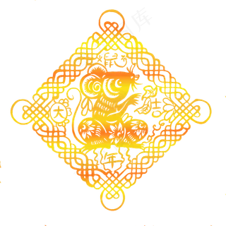烫金中国风鼠年大吉,免抠元素