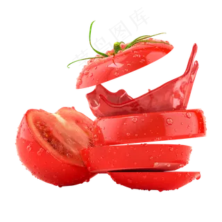 C4D立体简约番茄电商元素,免抠元素