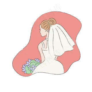 手绘清新浪漫婚礼新娘 手绘清新浪漫婚礼新娘