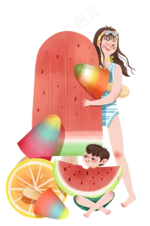 夏日饮品消夏彩虹冰棍