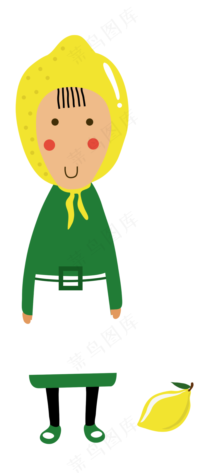 夏季水果柠檬卡通人物