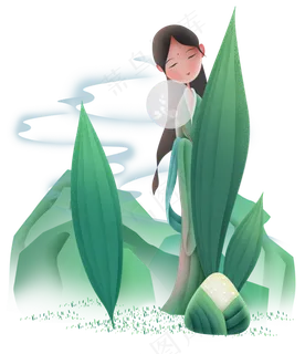 端午粽子和古代少女