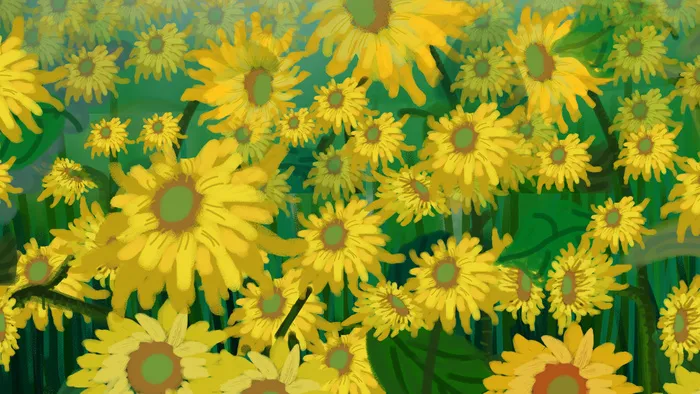 暖色系向日葵花海