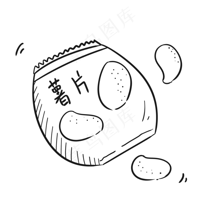 可爱美食六一儿童节薯片,免抠元素(2000*2000px 300 dpi )psd模版下载
