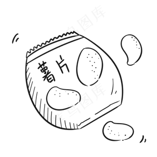 可爱美食六一儿童节薯片,免抠元素