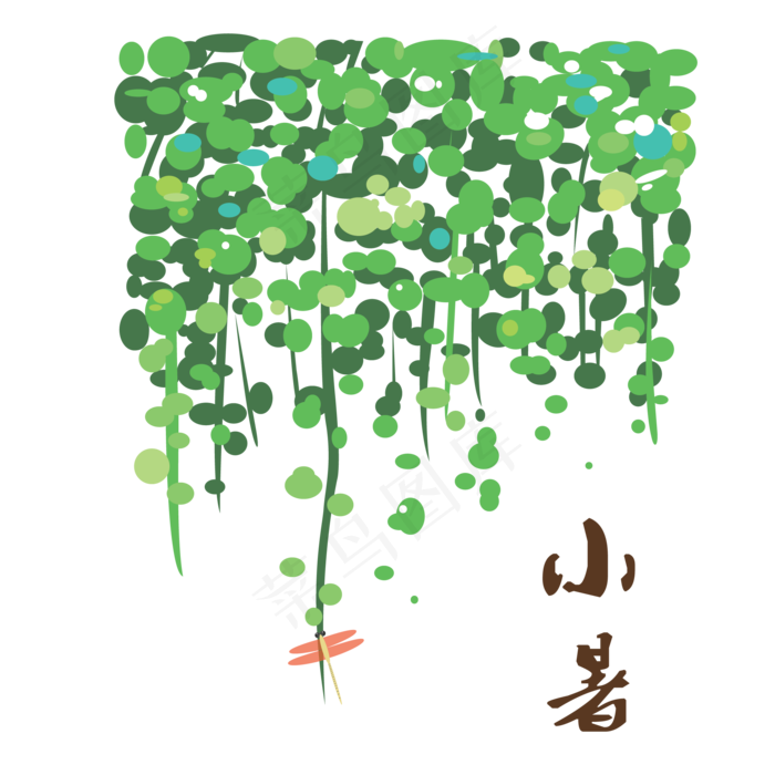 小暑蜻蜓在荷叶上玩耍