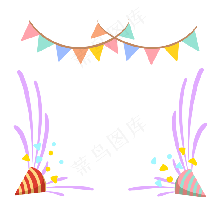 庆祝节日边框插画,免抠元素