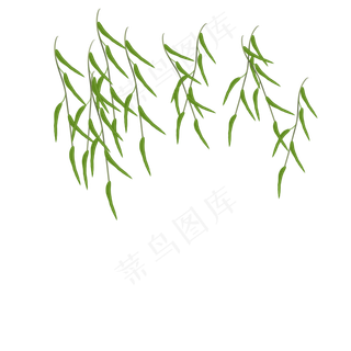 漂浮柳叶png素材