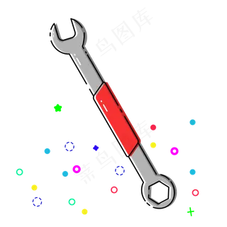 MBE风格扳手矢量免抠png