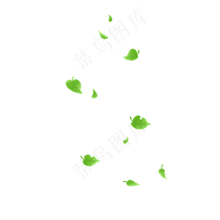 飘落的绿叶PNG,免抠元素