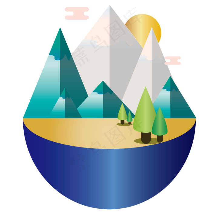 渐变扁平风风景渐变