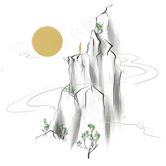 水墨中国风风景(2048X2048(DPI:132))psd模版下载