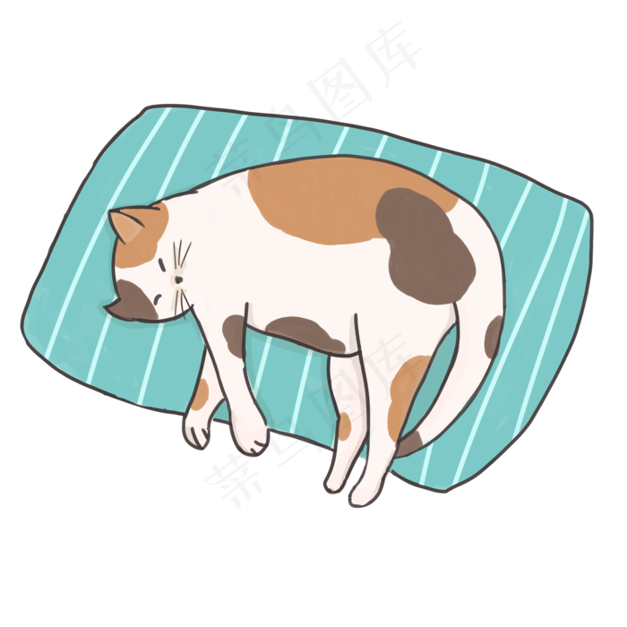 世界睡眠日睡觉小猫花猫(3500X3500(DPI:300))psd模版下载