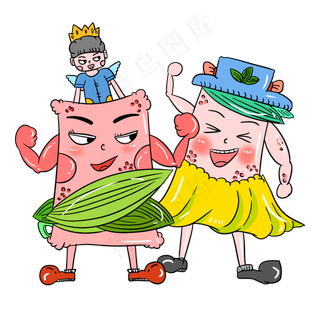 端午节手绘卡通粽子组合