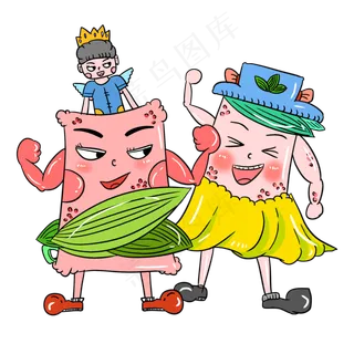 端午节手绘卡通粽子组合