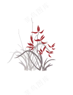 兰花中国风植物,免抠元素