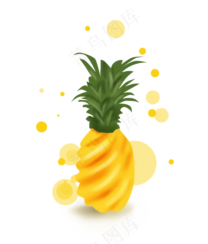 手绘夏季水果菠萝(4961X3508(DPI:300))psd模版下载