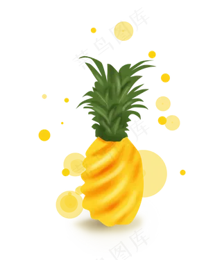 手绘夏季水果菠萝