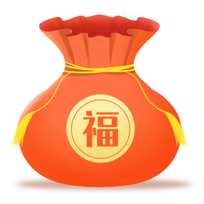 红色福袋,免抠元素