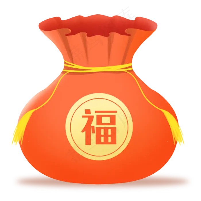 红色福袋,免抠元素