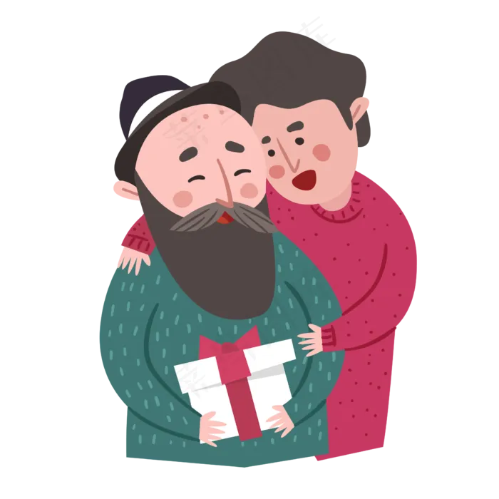 送礼物给爸爸的儿子矢量素材(550X550)eps,ai矢量模版下载