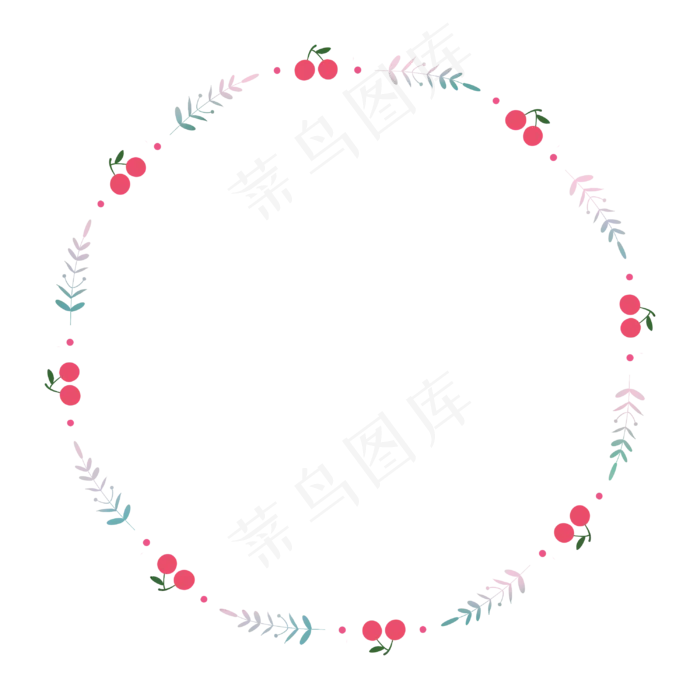 卡通手绘小清新节日圆形边框,免抠元素(3000X3000(DPI:300))psd模版下载