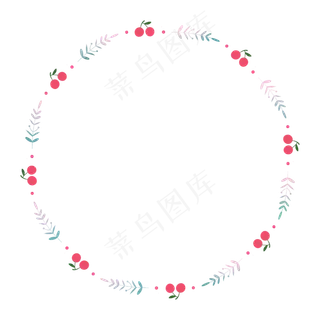 卡通手绘小清新节日圆形边框,免抠元素