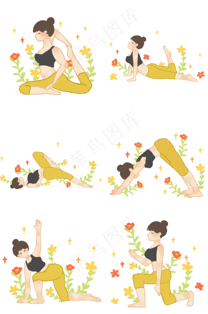 女性瑜伽姿势塑身减肥(2000X3020(DPI:300))psd模版下载