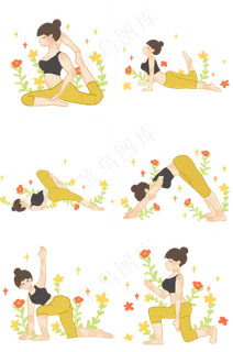 女性瑜伽姿势塑身减肥