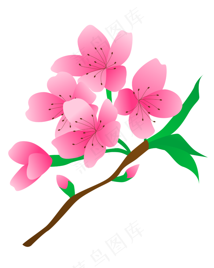矢量免扣卡通桃花(4167*5208px 300 dpi )ai矢量模版下载