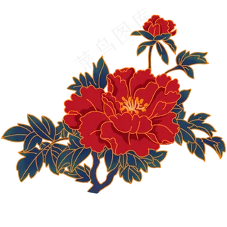 中秋节牡丹花装饰,免抠元素