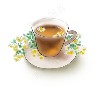 白露手绘古风菊花茶