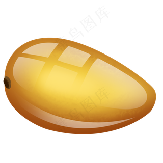 橙黄色反光手绘水晶水果芒果ps