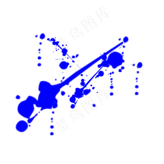 蓝色油漆涂鸦效果元素