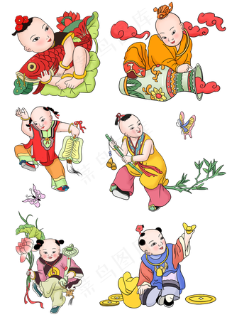 春节复古年画合集手绘