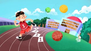 卡通手绘风开学季配图