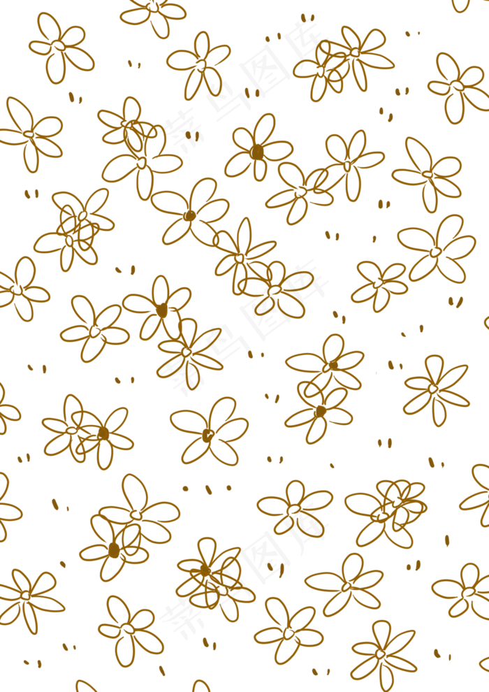 烫金手绘碎花底纹(3508X4961(DPI:300))psd模版下载
