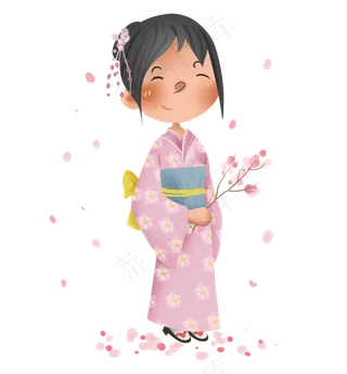 日本旅游赏樱少女