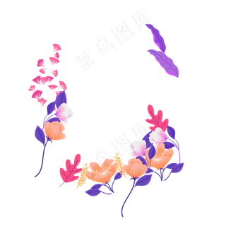 渐变花丛中花卉