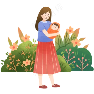 母亲节人物和婴儿