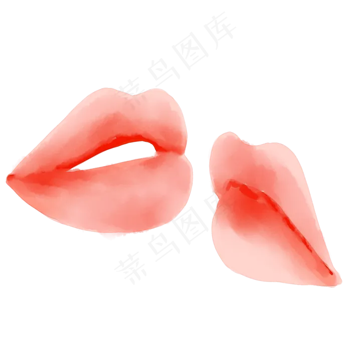 绿色情人节嘴唇商用元素七夕(2000X2000(DPI:300))psd模版下载