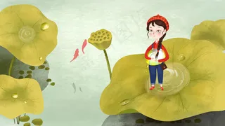 寒露节气荷叶池塘