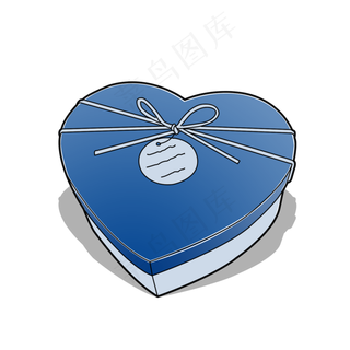 蓝色爱心礼品盒七夕情人节