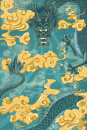 国潮中国青龙祥云插画