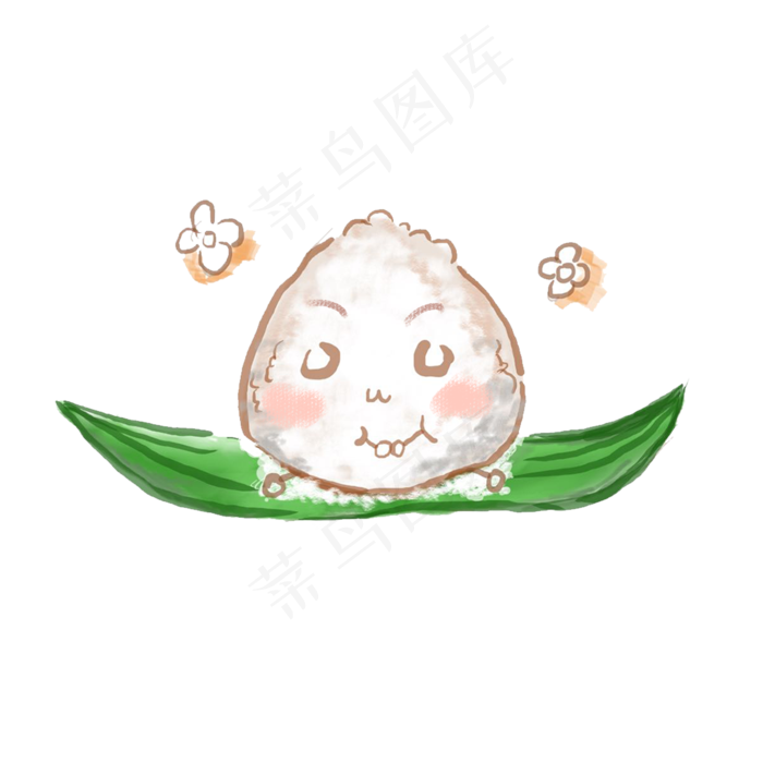 端午节白色可爱粽子(2000X2000(DPI:300))psd模版下载