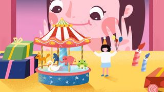 生日快乐派对旋转木马小人国