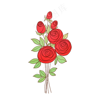 红色的玫瑰花花束