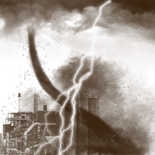 灾难龙卷风乌云闪电地震元素,免抠元素